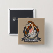 TAZ™ Outta Control Vierkante Button 5,1 Cm (Voorkant /achterkant)