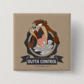 TAZ™ Outta Control Vierkante Button 5,1 Cm (Voorkant)