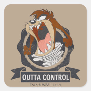 TAZ™ Outta Control Vierkante Sticker