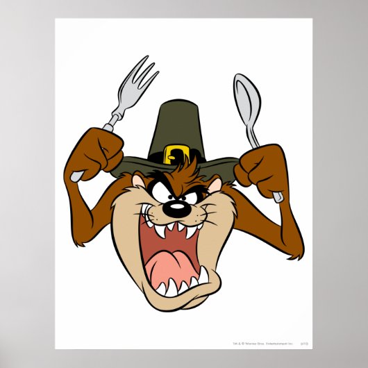 TAZ™ Pilgrim-Thanksgiving in kleur Poster (Voorkant)