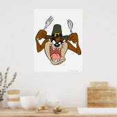 TAZ™ Pilgrim-Thanksgiving in kleur Poster (Keuken)