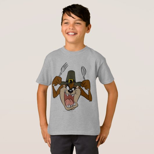 TAZ™ Pilgrim-Thanksgiving in kleur T-shirt (Voorkant volledig)