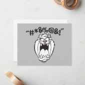 TAZ™ Schreeuwende Expletievelingen Notitiekaartje (Voorkant / Achterkant in situ)