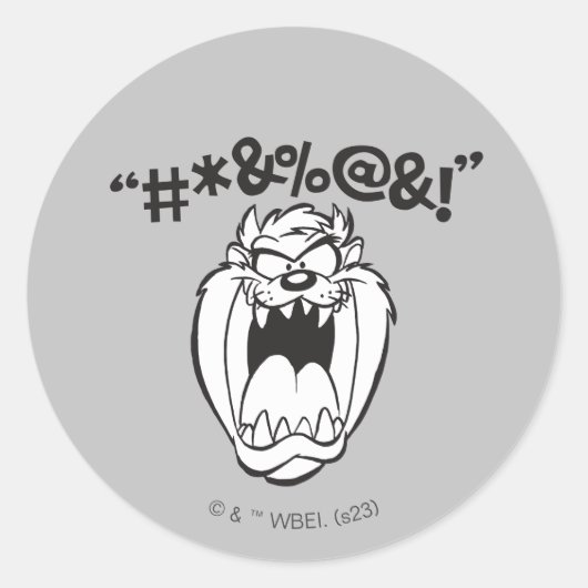 TAZ™ Schreeuwende Expletievelingen Ronde Sticker (Voorkant)