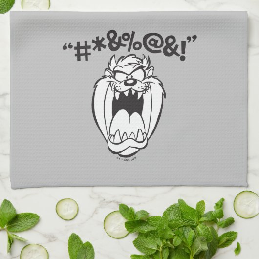 TAZ™ Schreeuwende Expletievelingen Theedoek (Gevouwen)