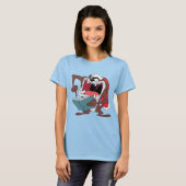 TAZ™ Singing met kerstkaarten T-shirt (Voorkant volledig)