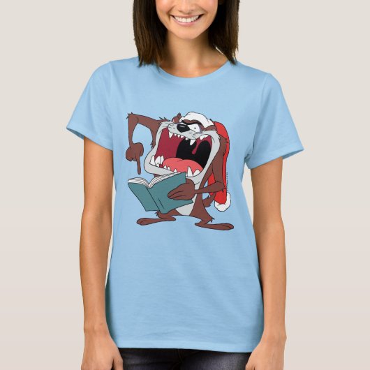 TAZ™ Singing met kerstkaarten T-shirt (Voorkant)