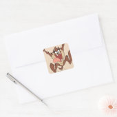 TAZ™ springen Vierkante Sticker (Envelop)