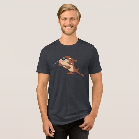 TAZ™ steekt zijn tong uit Tri-Blend Shirt (Voorkant volledig)
