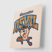 TAZ™ Tasmanian Devil Patch Vierkante Klok (Hoek)