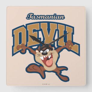 TAZ™ Tasmanian Devil Patch Vierkante Klok