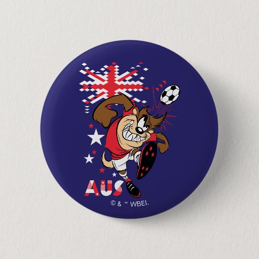 TAZ™ Team Australia Soccer Graphic Ronde Button 5,7 Cm (Voorkant)