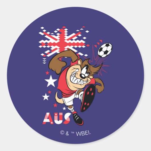 TAZ™ Team Australia Soccer Graphic Ronde Sticker (Voorkant)