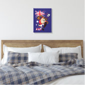 TAZ™ Team Australië Voetbal Grafisch Canvas Afdruk (Insitu (Slaapkamer))