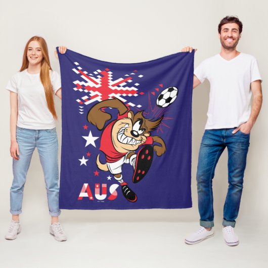 TAZ™ Team Australië Voetbal Grafisch Fleece Deken (In situ)