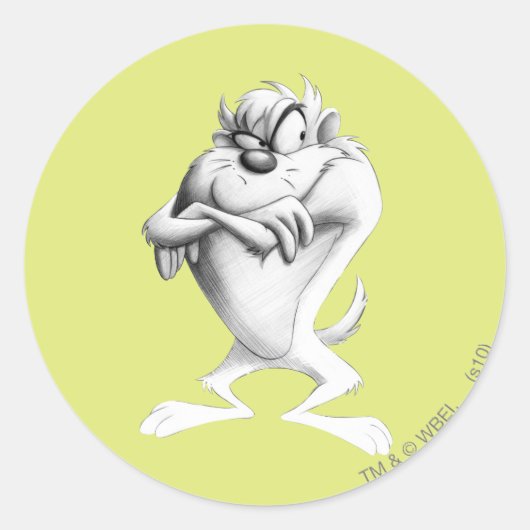 Taz™-tekening Ronde Sticker (Voorkant)