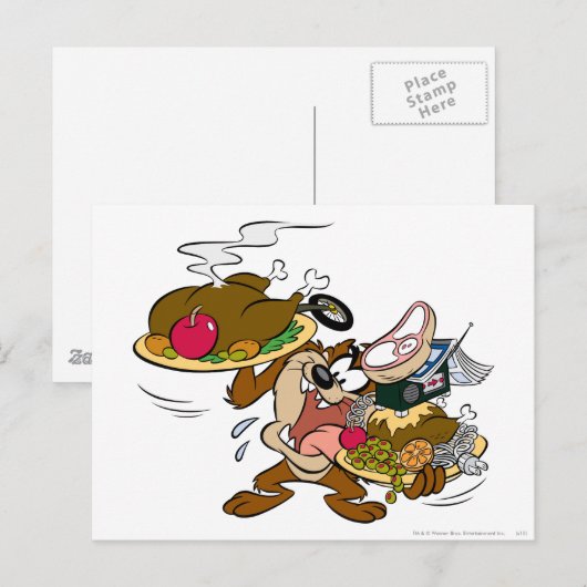 TAZ™ Thanksgiving Borden Feestdagenkaart (Voorkant / Achterkant)