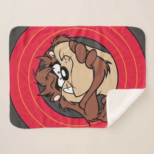 TAZ™ Through LOONEY TUNES™ Circles Sherpa Deken (Voorkant (horizontaal))