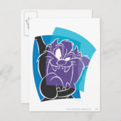 TAZ™ Tongue Out Gestileerd Briefkaart (Voorkant / Achterkant)