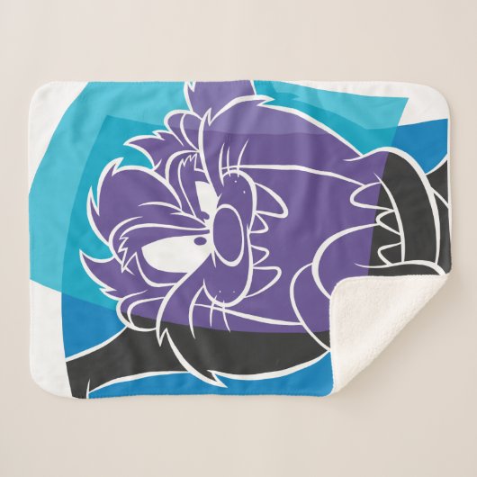 TAZ™ Tongue Out Gestileerd Sherpa Deken (Voorkant (horizontaal))