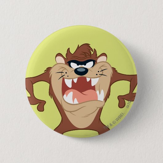 TAZ™ Toothy Grin Ronde Button 5,7 Cm (Voorkant)