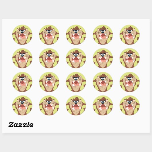 TAZ™ Toothy Grin Ronde Sticker (Vel)
