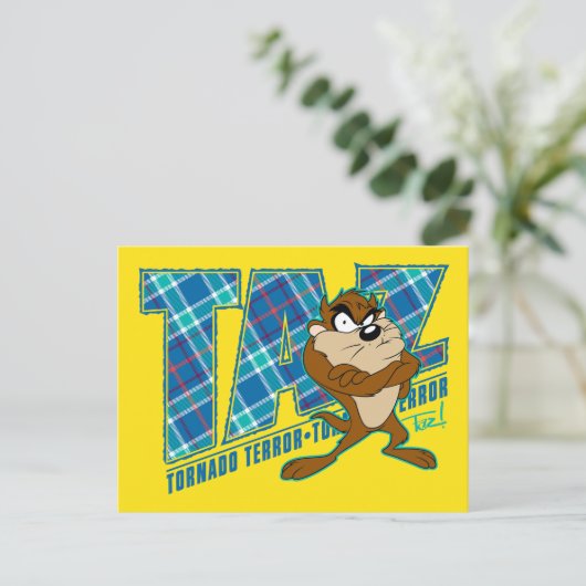 TAZ™ Tornado Terror Pset Briefkaart (Staand voorkant)