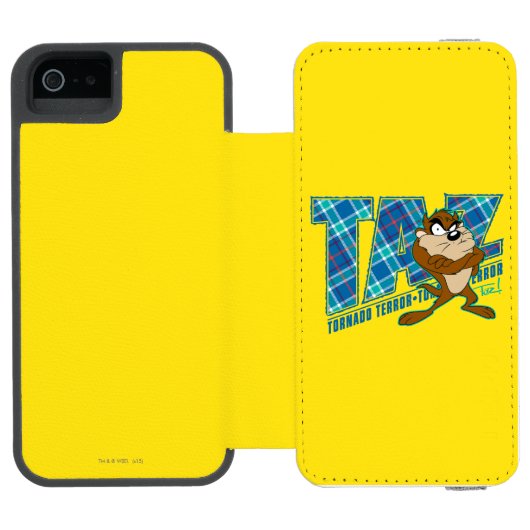 TAZ™ Tornado Terror Pset Incipio iPhone Portemonnee Hoesje (Agenda Open)