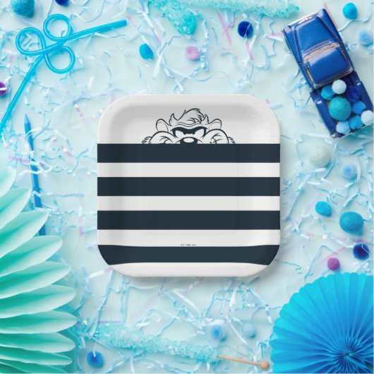 TAZ™ Verbergen in strepen Papieren Bordje (Feest)