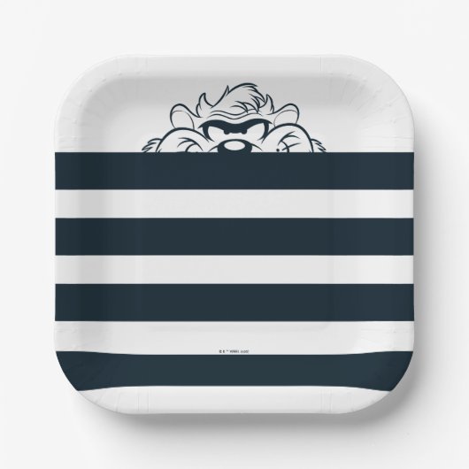 TAZ™ Verbergen in strepen Papieren Bordje (Voorkant)