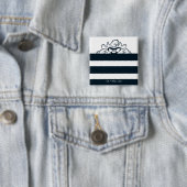 TAZ™ Verbergen in strepen Vierkante Button 5,1 Cm (In situ)