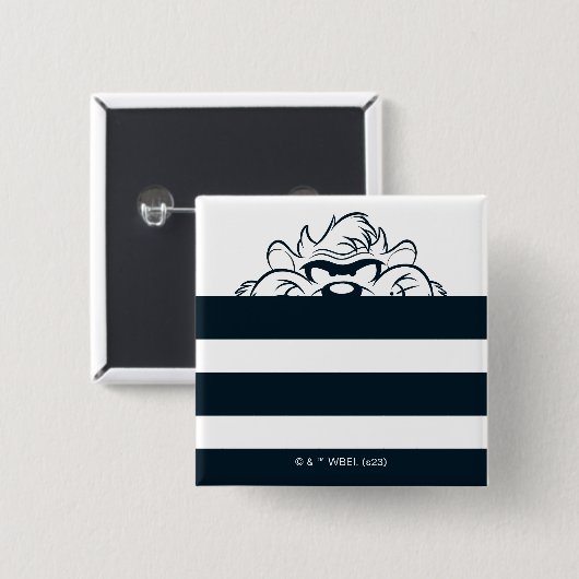 TAZ™ Verbergen in strepen Vierkante Button 5,1 Cm (Voorkant /achterkant)