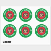TAZ™ via LOONEY TUNES™ Circle PRETTIGE FEESTDAGEN  Ronde Sticker (Vel)