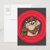 TAZ™ via LOONEY TUNES™ cirkels Briefkaart (Voorkant / Achterkant)