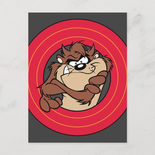 TAZ™ via LOONEY TUNES™ cirkels Briefkaart (Voorkant)