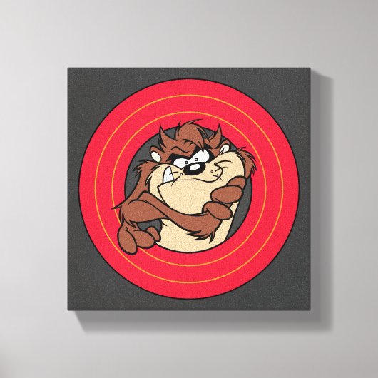 TAZ™ via LOONEY TUNES™ cirkels Canvas Afdruk (Voorkant)
