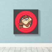 TAZ™ via LOONEY TUNES™ cirkels Canvas Afdruk (Insitu (Houten vloer))