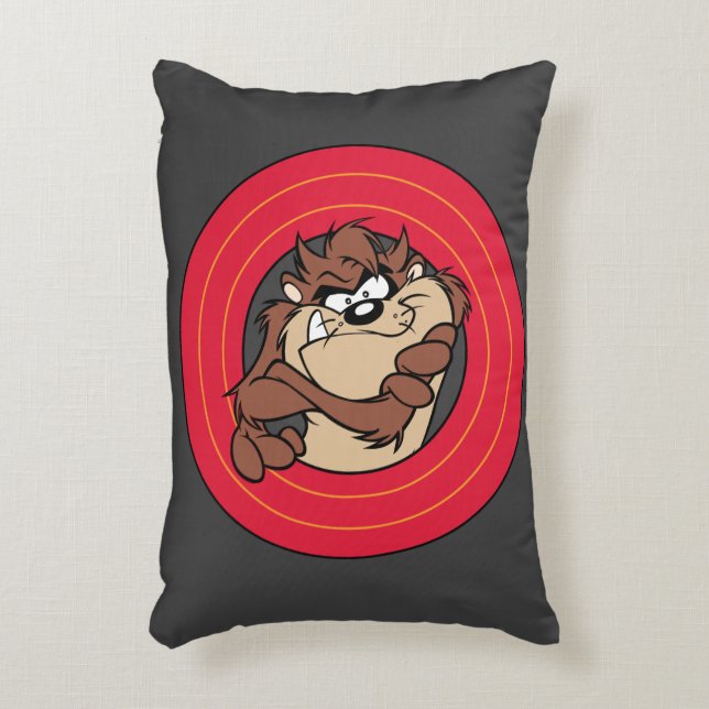 TAZ™ via LOONEY TUNES™ cirkels Decoratief Kussen (Voorkant(Verticaal))