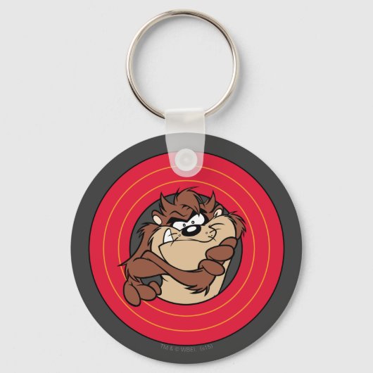 TAZ™ via LOONEY TUNES™ cirkels Sleutelhanger (Voorkant)