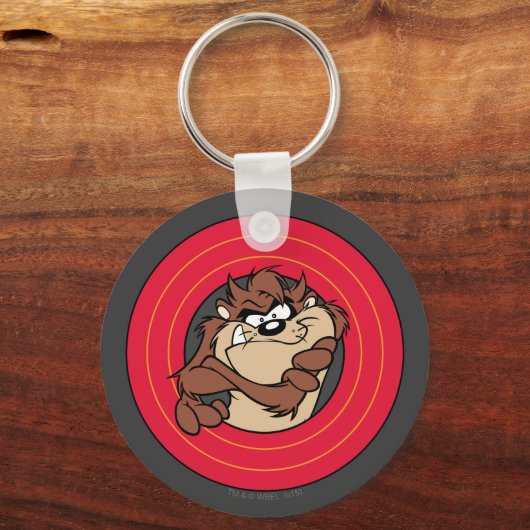 TAZ™ via LOONEY TUNES™ cirkels Sleutelhanger (Voorkant)