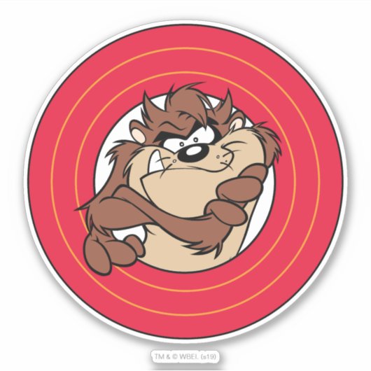 TAZ™ via LOONEY TUNES™ cirkels Sticker (Voorkant)