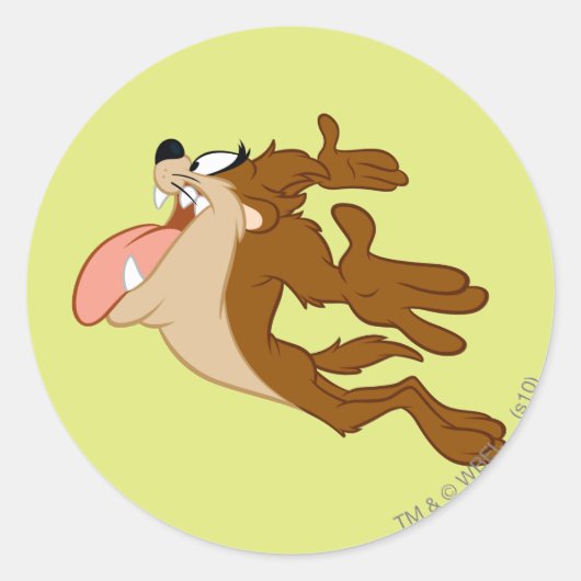 TAZ™ vliegt door de lucht Ronde Sticker (Voorkant)