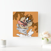 TAZ™ Whirling Tornado Vierkante Klok (Huis)