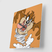 TAZ™ Whirling Tornado Vierkante Klok (Hoek)