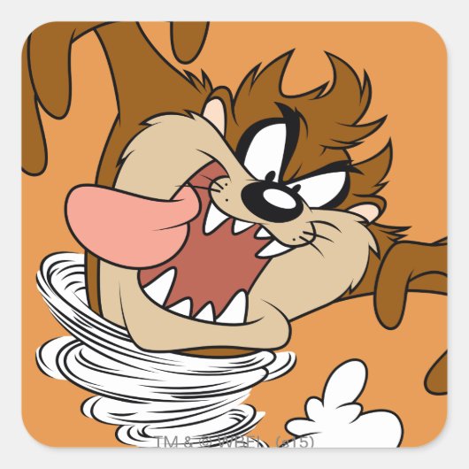 TAZ™ Whirling Tornado Vierkante Sticker (Voorkant)