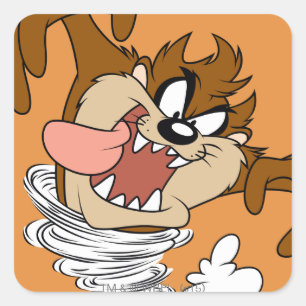 TAZ™ Whirling Tornado Vierkante Sticker