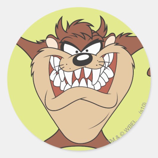 TAZ™ Wide Arms Ronde Sticker (Voorkant)