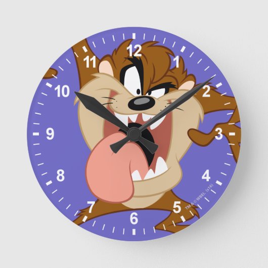 TAZ™ | Zijn tong uitsteken Ronde Klok (Voorkant)