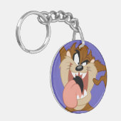 TAZ™ | Zijn tong uitsteken Sleutelhanger (Voorkant Links)