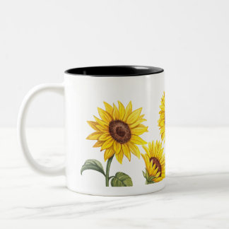 Taza 11 oz con Girasoles amarillos Tweekleurige Koffiemok